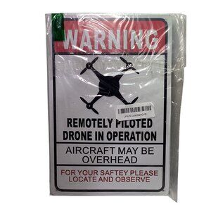 Warning Drone in Operation 12" X 8" Metal Sign Safety Signage New